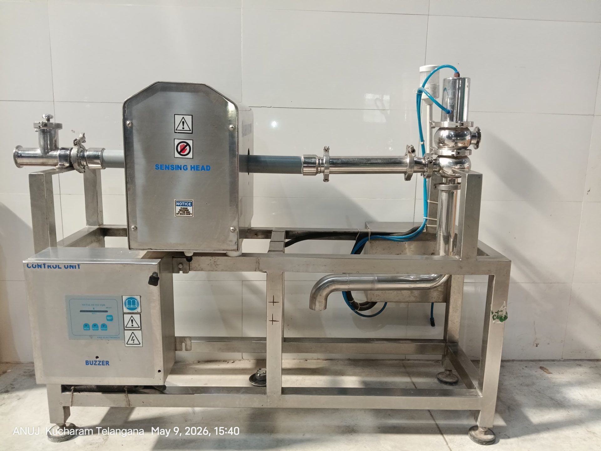 In-Line Metal Detector — used machine for sale